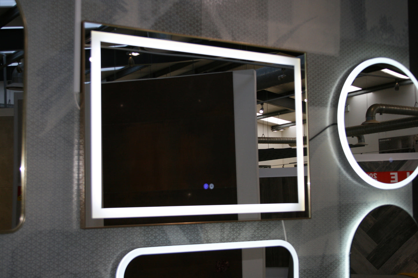 Iris 1000x700 LED Mirror Brushed Brass