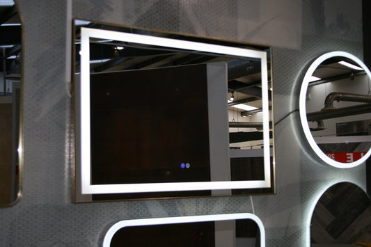 Iris 1000x700 LED Mirror Brushed Brass