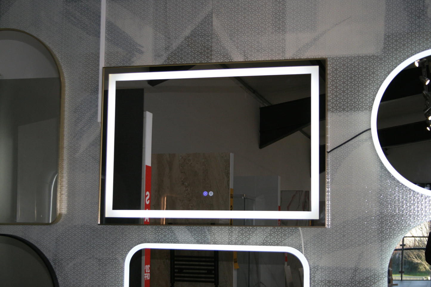 Iris 1000x700 LED Mirror Brushed Brass