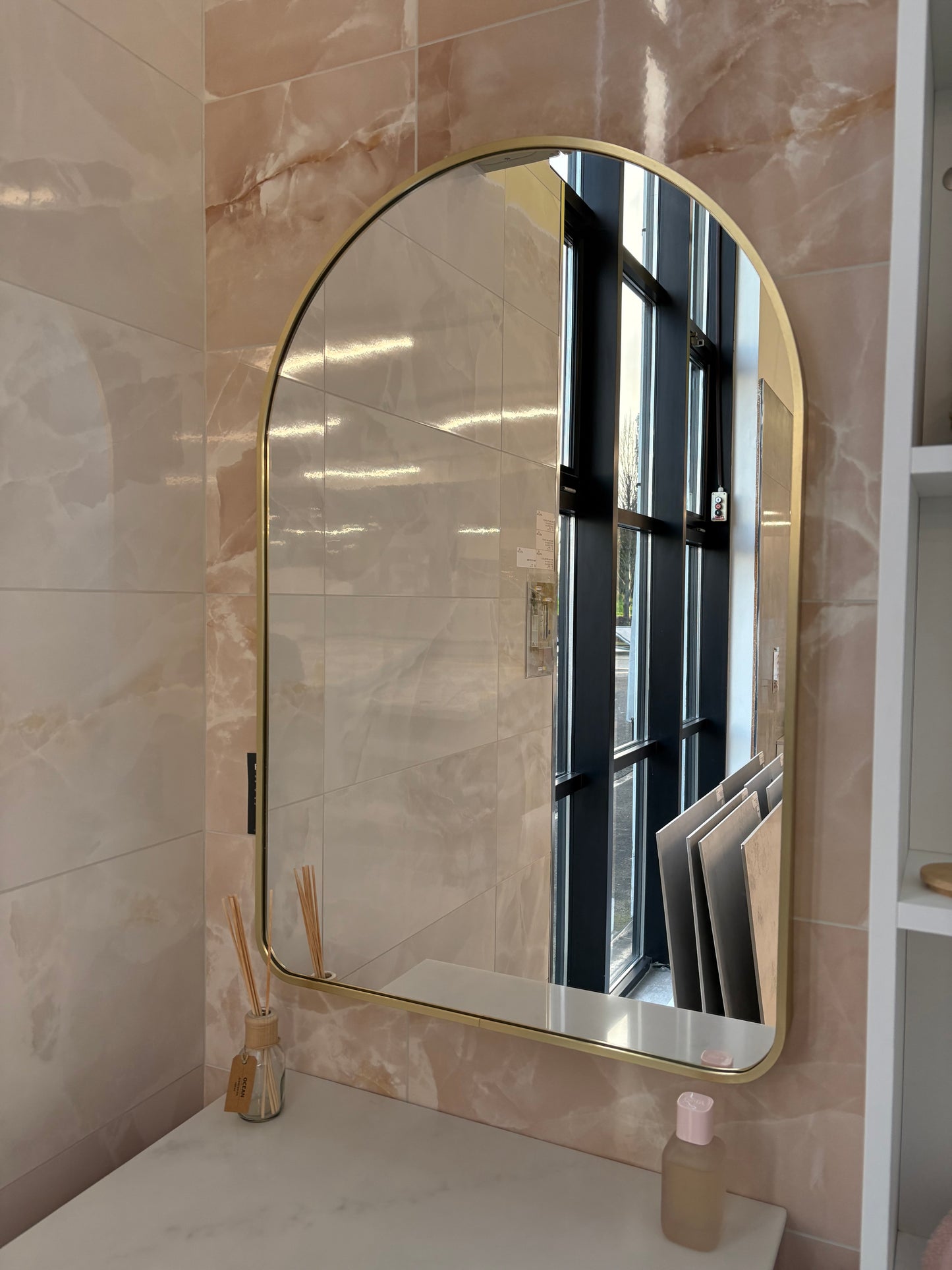 Eve 600x900 Brushed Brass Mirror