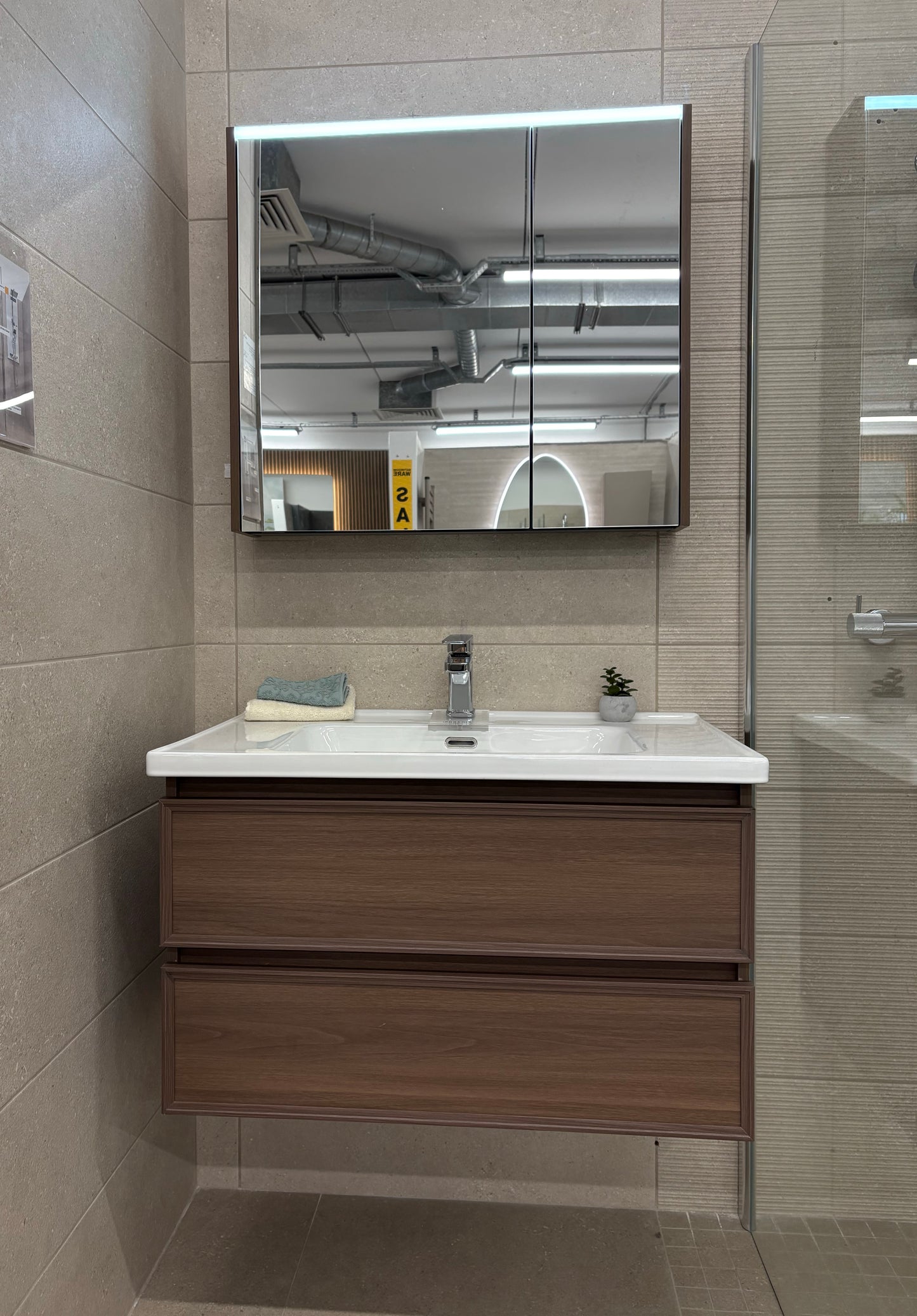 Faro Walnut Vanity Unit & Mirror Cabinet