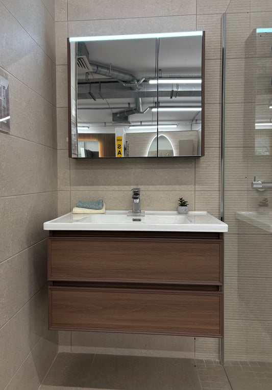 Faro Walnut Vanity Unit & Mirror Cabinet